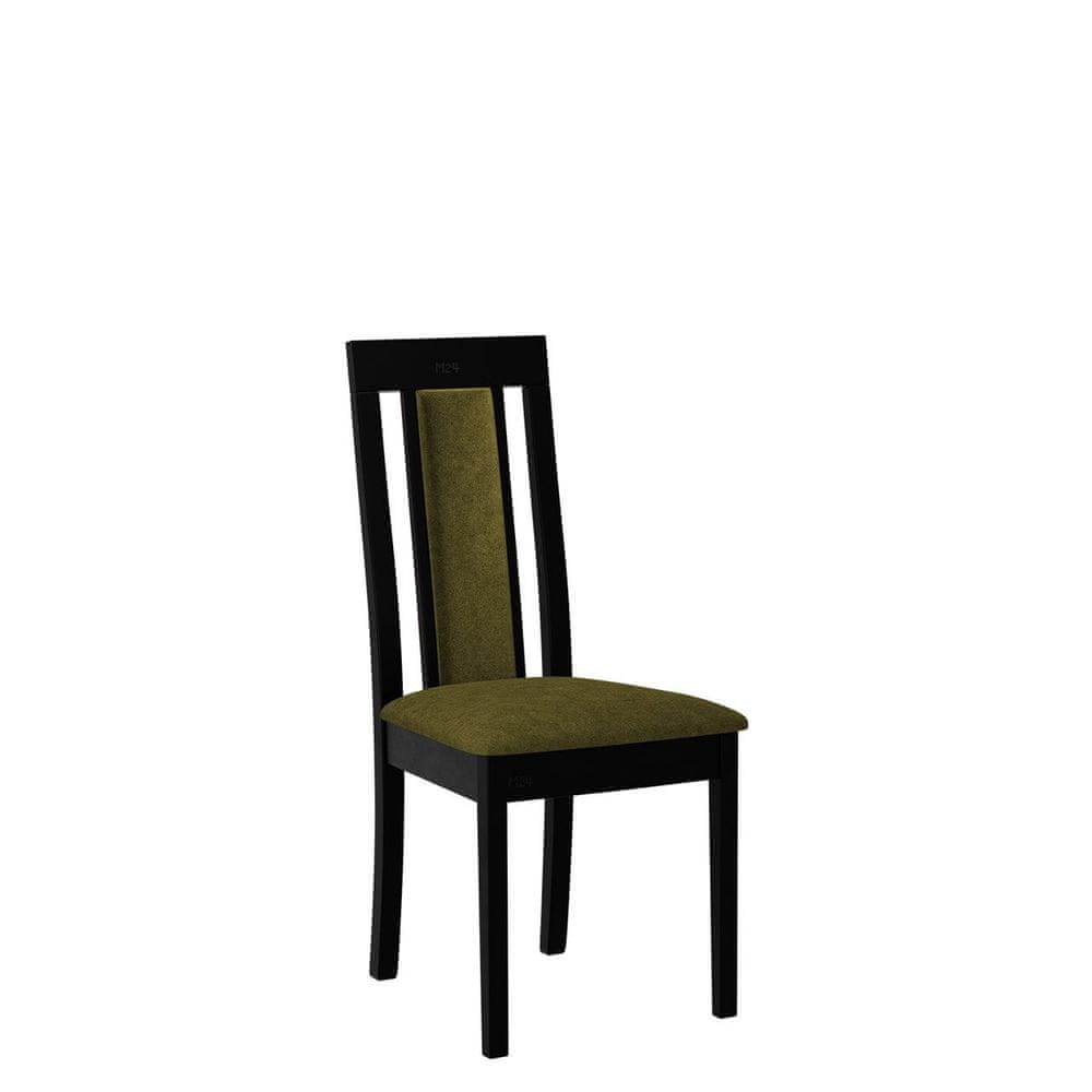 Veneti Kuchynská stolička s čalúneným sedákom ENELI 11 - čierna / tmavá olivová